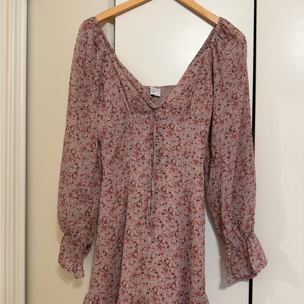 Dress Forum Mauve Floral Peasant Dress